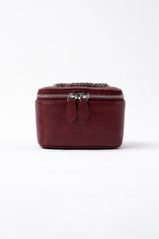 Ostr Maroon Croc Bag